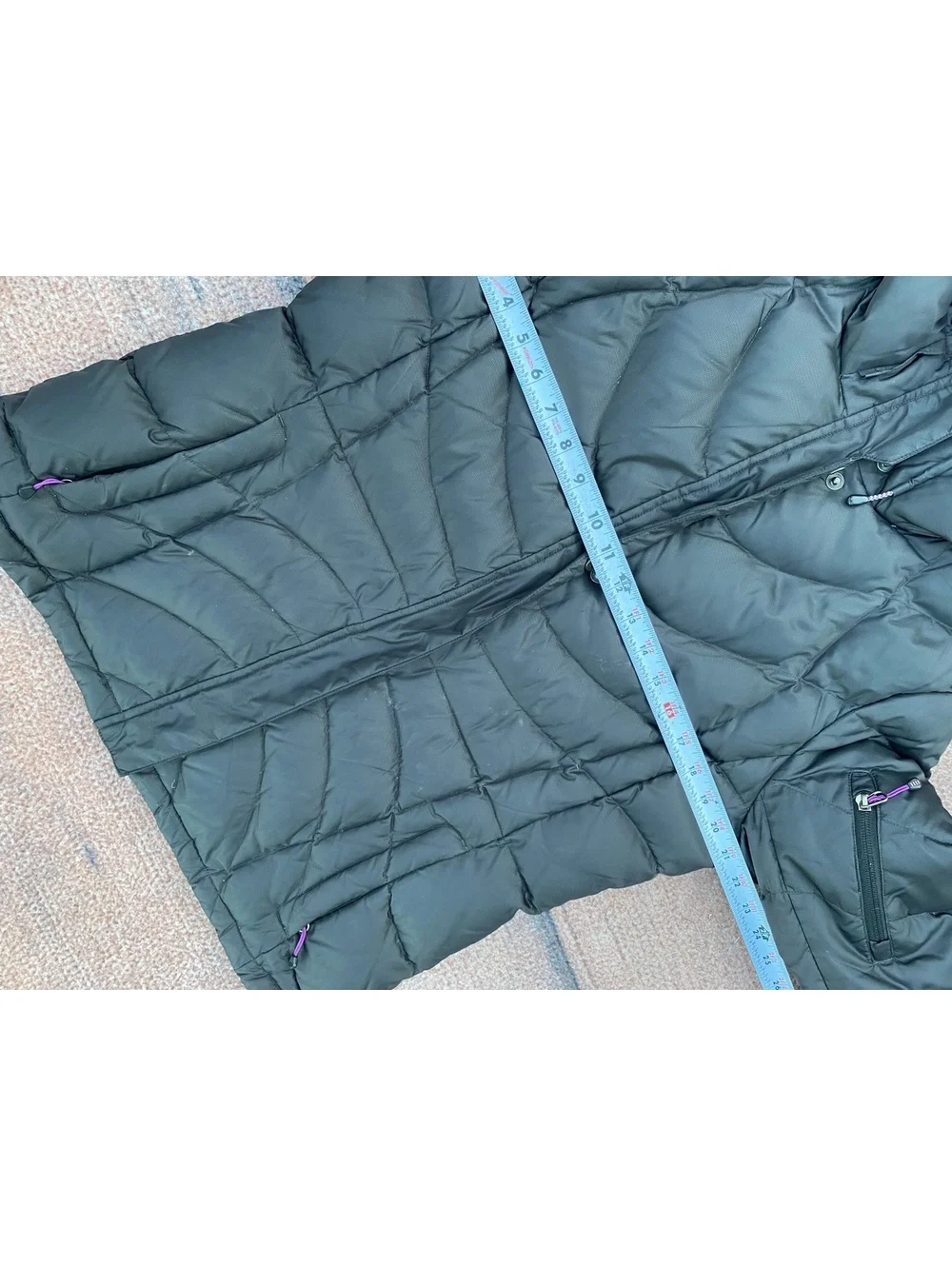 Lands' End down puffer quilted black parka winter coat jacket parka M 10 12